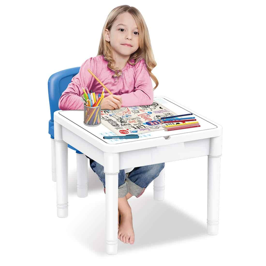 LIANGJUN-Set tavolo e sedie Bambini Conservazione Modello di Lettera Sala da Gioco Scuola Materna Forte capacità di Carico Color : A Peso Leggero Arancia 